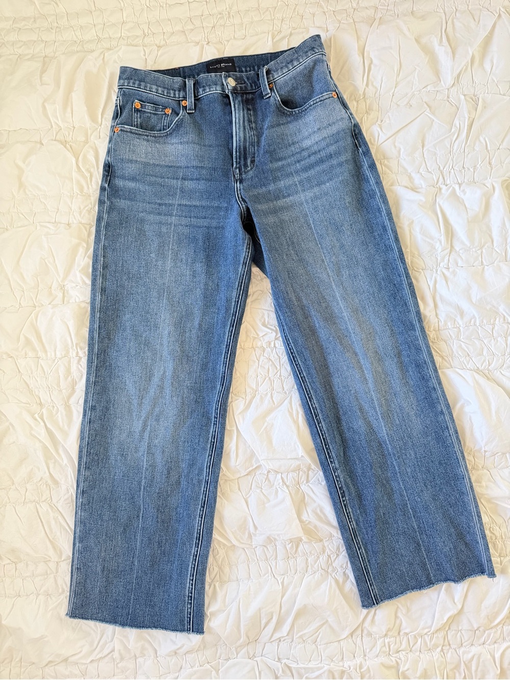 Lucky Brand Women’s Wide Leg High Rise Blue Relaxed Straight Jeans